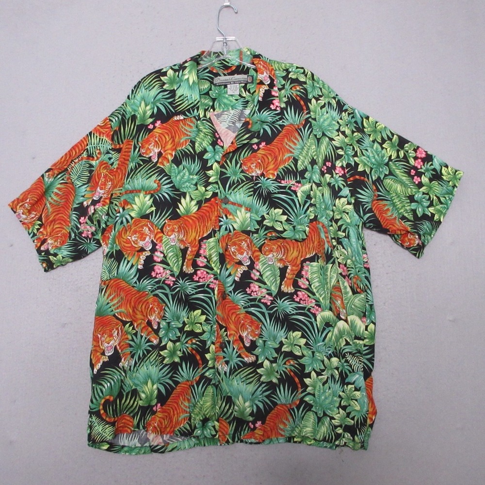 Vintage Pineapple Connection Hawaiian‎ Shirt Men XL Bengals Tropical Jungle